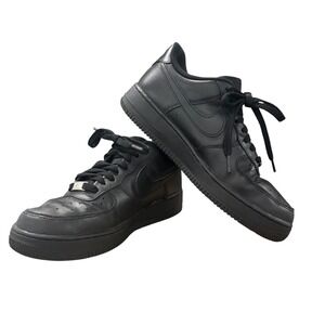 Nike‎ Air Force 1 Low Black Leather Sneakers Shoes Mens Size 8 CW2288001